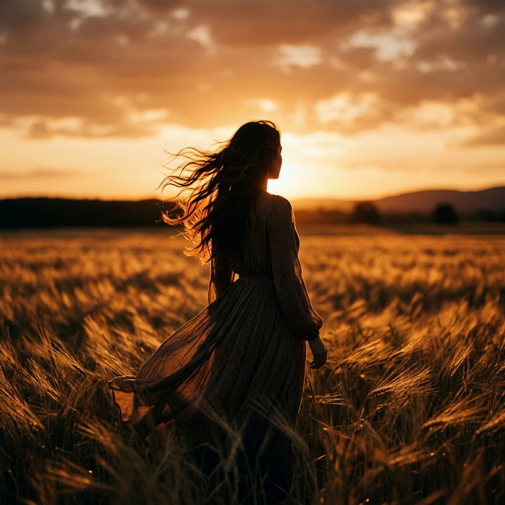 Portrait at golden dusk